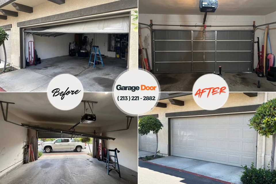 Before and after: garage door repair Marmora, NJ